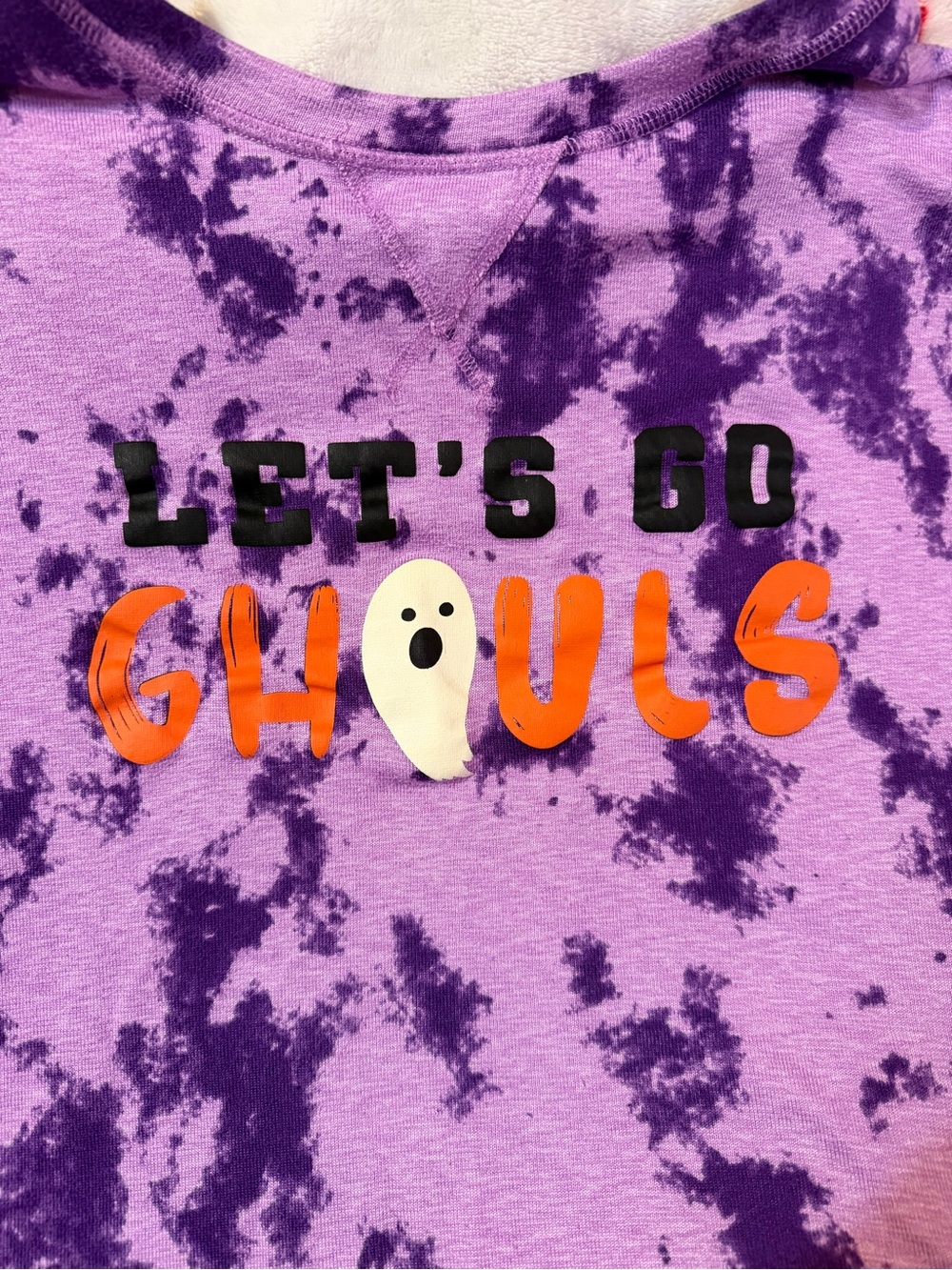 Celebrate It Purple Tie-Dye "Let's Go Ghouls" Pajama Gown with Orange Lettering